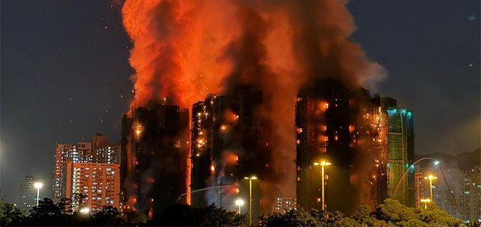 7 Gedung Apartemen di Hong Kong Terbakar, Korban Tewas 14 Orang